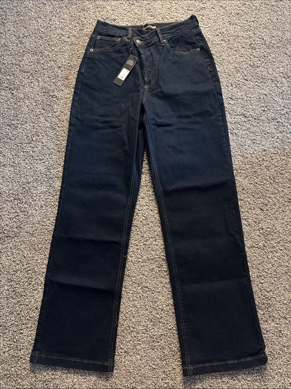 Cross over straight leg jeans